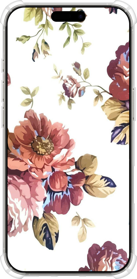 Силикон с усиленными углами чехол Vintage flowers для Apple iPhone 16 Pro - 4333sp-3708 изображение 