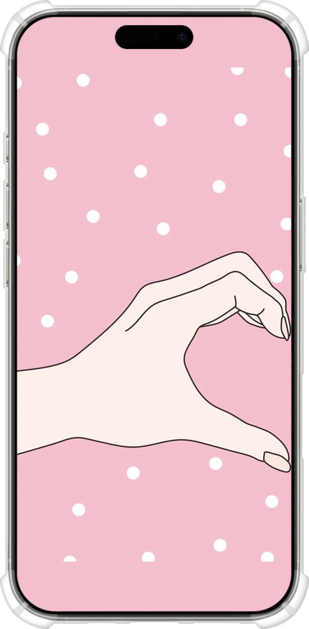 Силіконовий протиударний с посиленими кутами чехол Половинка серця для Apple iPhone 16 Pro - 4340sp-3708 изображение 