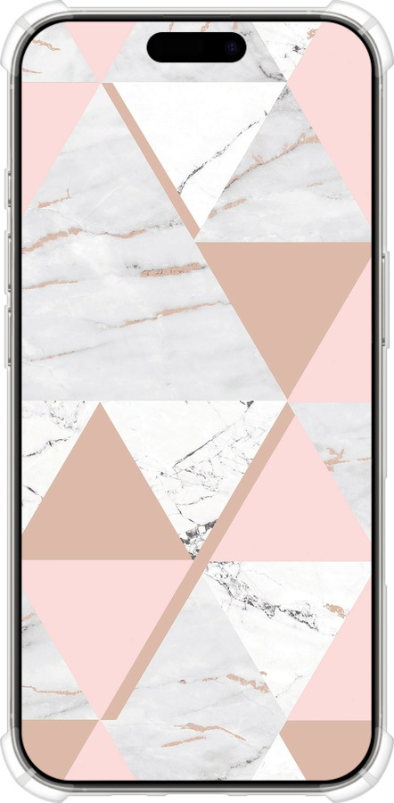 Силикон с усиленными углами чехол Мраморная симметрия для Apple iPhone 16 Pro - 4344sp-3708 изображение 