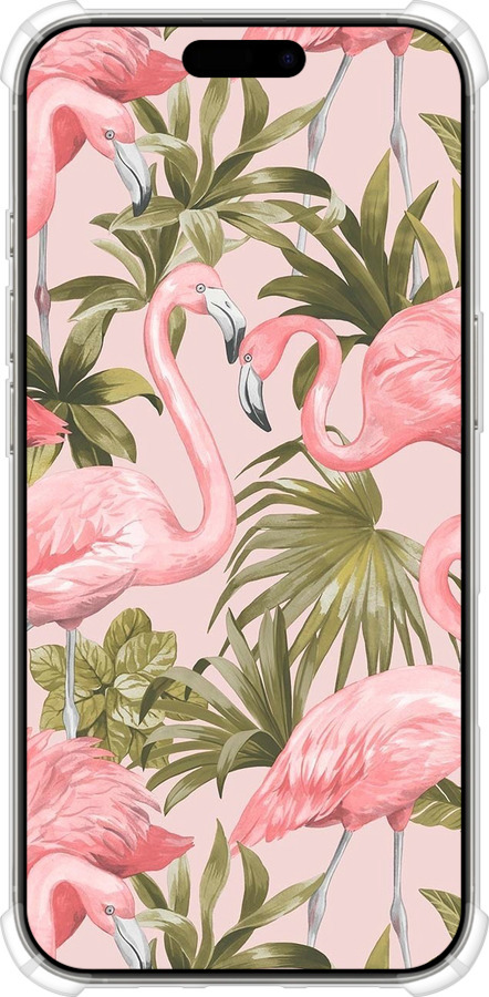 Силикон с усиленными углами чехол фламинго 2 для Apple iPhone 16 Pro - 4360sp-3708 изображение 