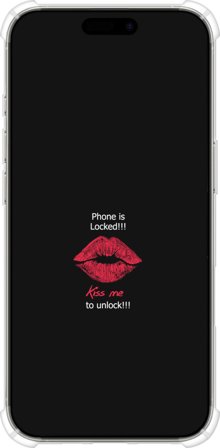 Силикон с усиленными углами чехол Разблокируй-поцелуй для Apple iPhone 16 Pro - 4372sp-3708 изображение 