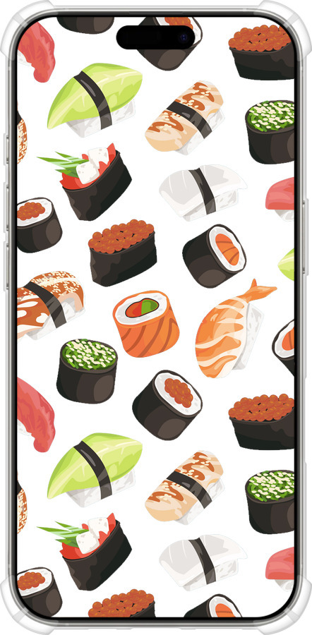 Силикон с усиленными углами чехол Суши для Apple iPhone 16 Pro - 4404sp-3708 изображение 