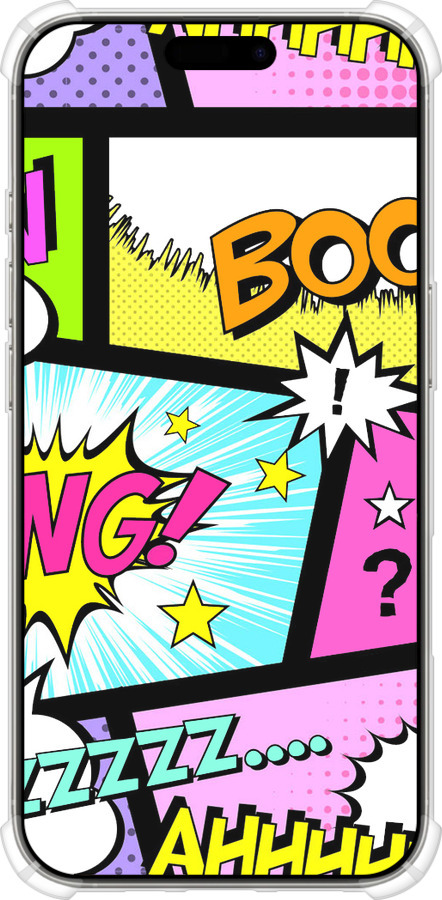 Силикон с усиленными углами чехол Комикс 1 для Apple iPhone 16 Pro - 4407sp-3708 изображение 