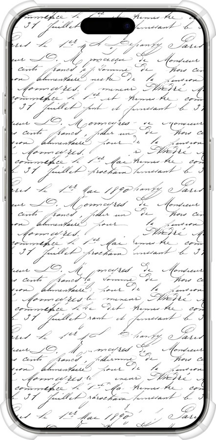 Силикон с усиленными углами чехол Прописной шрифт для Apple iPhone 16 Pro - 4475sp-3708 изображение 