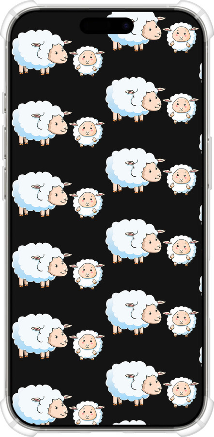 Силикон с усиленными углами чехол Овечки1 для Apple iPhone 16 Pro - 4637sp-3708 изображение 