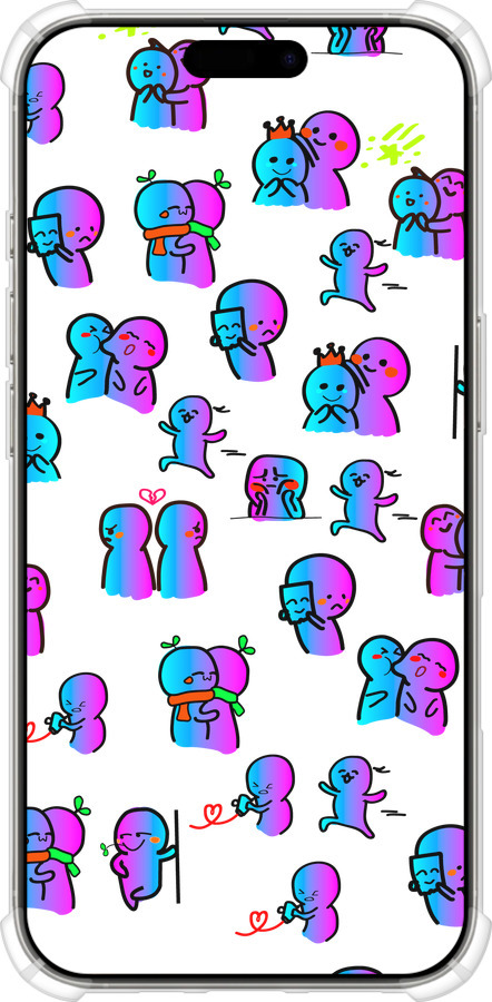 Силіконовий протиударний с посиленими кутами чехол Емоції для Apple iPhone 16 Pro - 4736sp-3708 изображение 