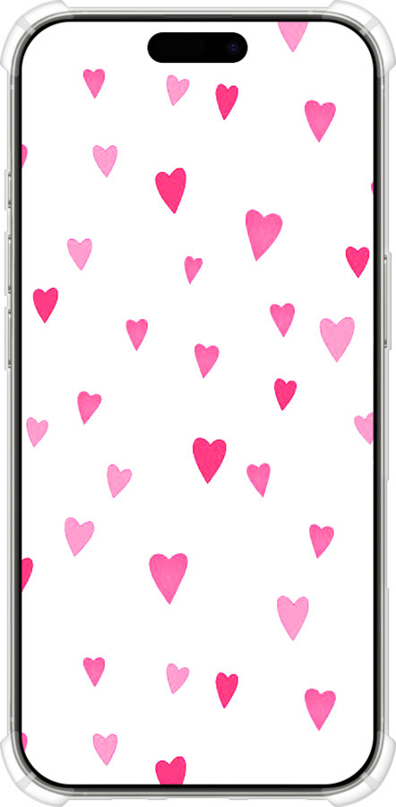Силикон с усиленными углами чехол Сердечки 2 для Apple iPhone 16 Pro - 4763sp-3708 изображение 