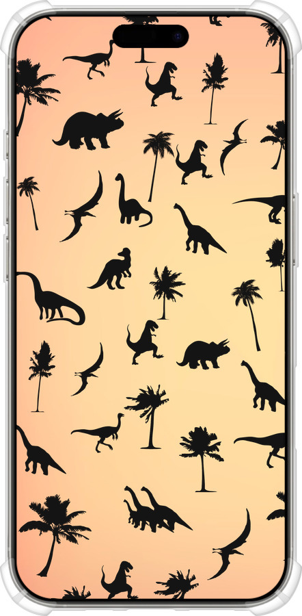 Силикон с усиленными углами чехол Динозаврики 1 для Apple iPhone 16 Pro - 4772sp-3708 изображение 