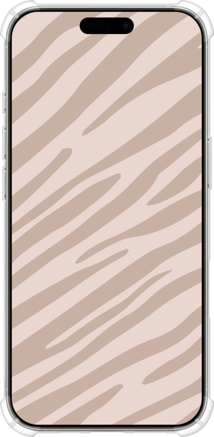 Силикон с усиленными углами чехол Зебра беж для Apple iPhone 16 Pro - 4875sp-3708 изображение 