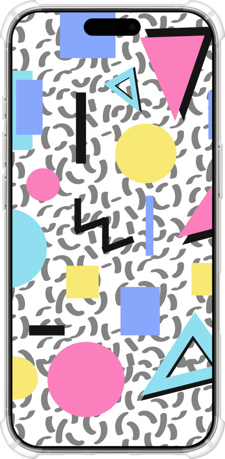 Силіконовий протиударний с посиленими кутами чехол Color shapes для Apple iPhone 16 Pro - 4893sp-3708 изображение 