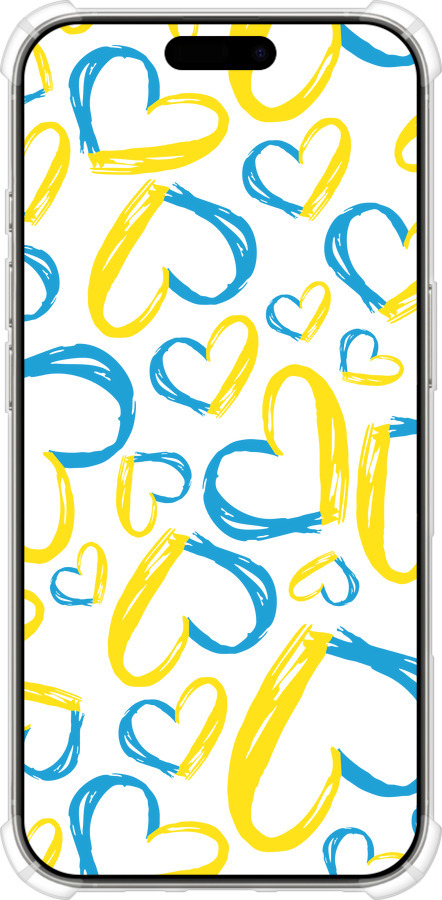 Силіконовий протиударний с посиленими кутами чехол Серця UA  для Apple iPhone 16 Pro - 5292sp-3708 изображение 