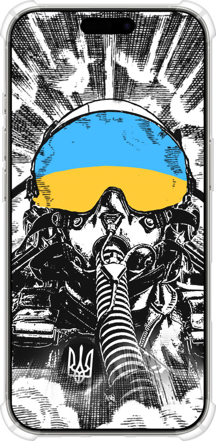 Силикон с усиленными углами чехол Призрак Киева v3 для Apple iPhone 16 Pro - 5307sp-3708 изображение 