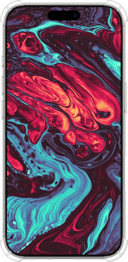 Силикон с усиленными углами чехол Синяя красная абстакция для Apple iPhone 16 Pro - 5339sp-3708 изображение 