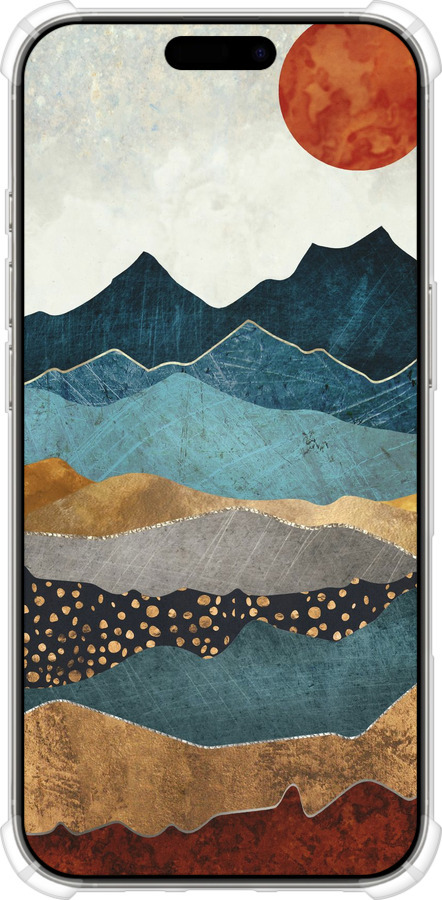 Силикон с усиленными углами чехол Закат горы для Apple iPhone 16 Pro - 5434sp-3708 изображение 