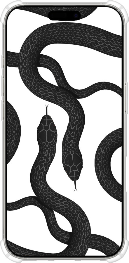 Силикон с усиленными углами чехол Змеи для Apple iPhone 16 Pro - 5473sp-3708 изображение 