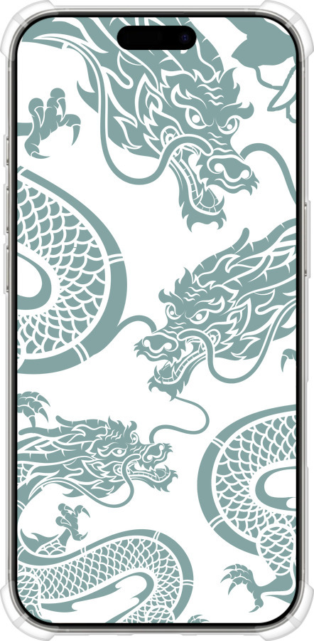 Силикон с усиленными углами чехол Дракон для Apple iPhone 16 Pro - 5476sp-3708 изображение 