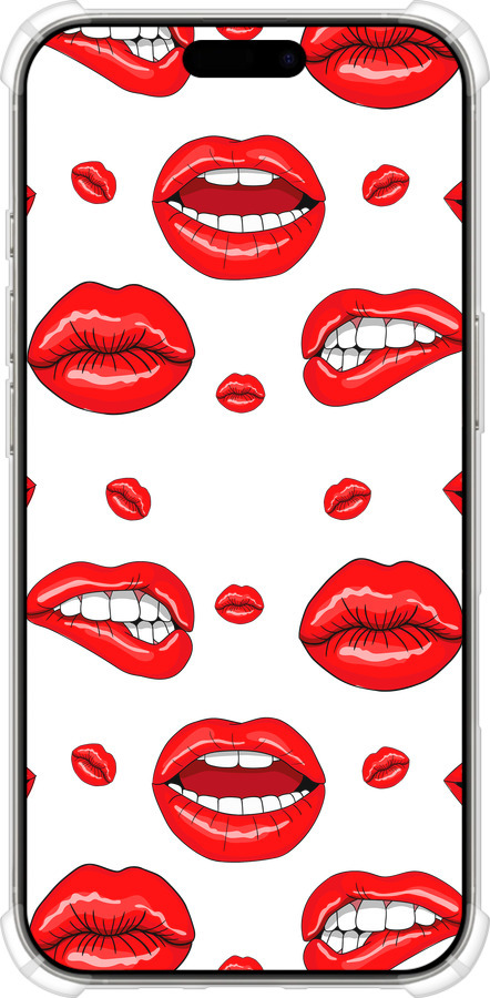Силикон с усиленными углами чехол Губы v3 для Apple iPhone 16 Pro - 5477sp-3708 изображение 