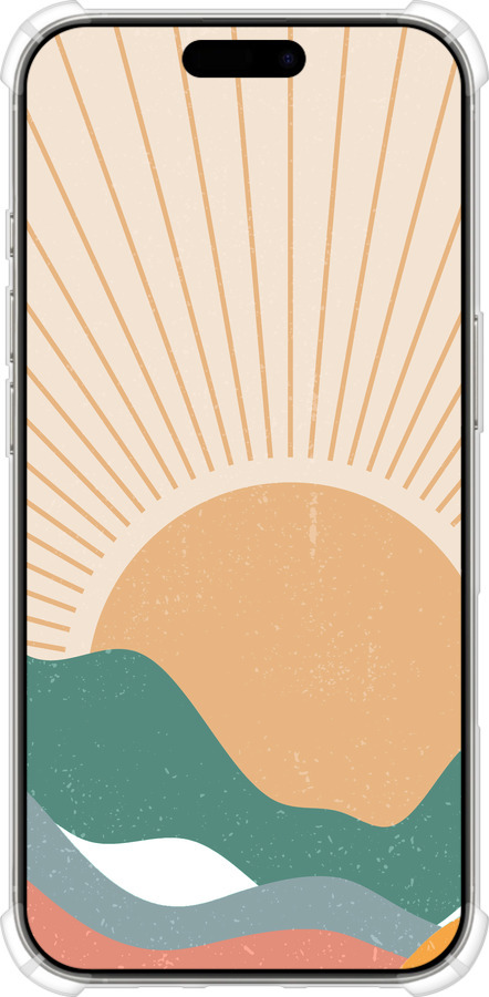 Силикон с усиленными углами чехол Горы и солнце v2 для Apple iPhone 16 Pro - 5488sp-3708 изображение 