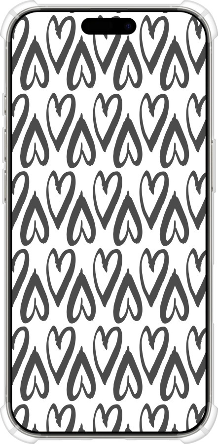 Силикон с усиленными углами чехол Сердца v2 для Apple iPhone 16 Pro - 5497sp-3708 изображение 