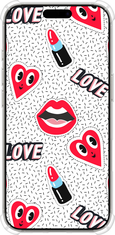 Силіконовий протиударний с посиленими кутами чехол Стікери v3 для Apple iPhone 16 Pro - 5502sp-3708 изображение 