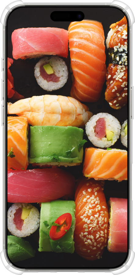 Силіконовий протиударний с посиленими кутами чехол Суші v2 для Apple iPhone 16 Pro - 5539sp-3708 изображение 