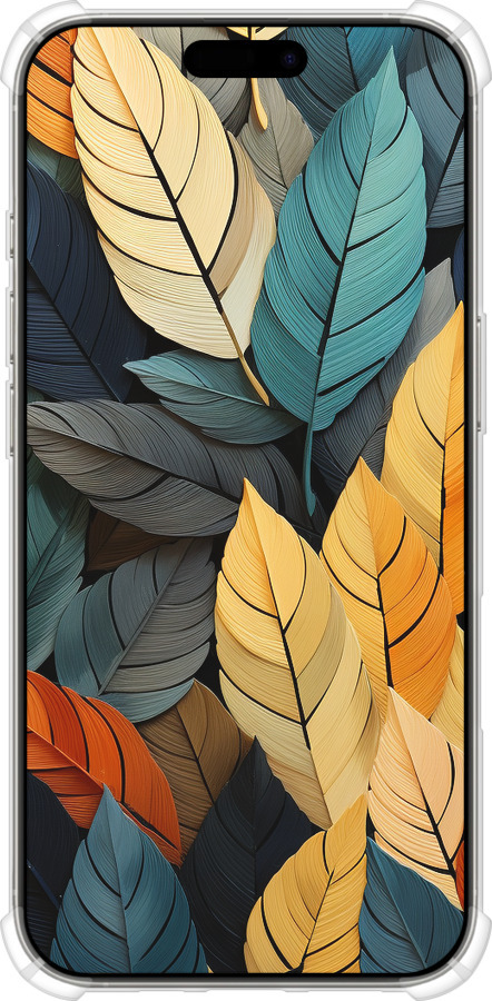 Силикон с усиленными углами чехол Кольорове листя для Apple iPhone 16 Pro - 5644sp-3708 изображение 