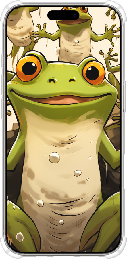 Силикон с усиленными углами чехол Веселая жаба для Apple iPhone 16 Pro - 5658sp-3708 изображение 
