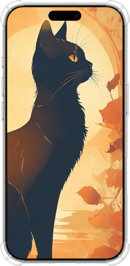 Силикон с усиленными углами чехол Черная кошка v2 для Apple iPhone 16 Pro - 5830sp-3708 изображение 