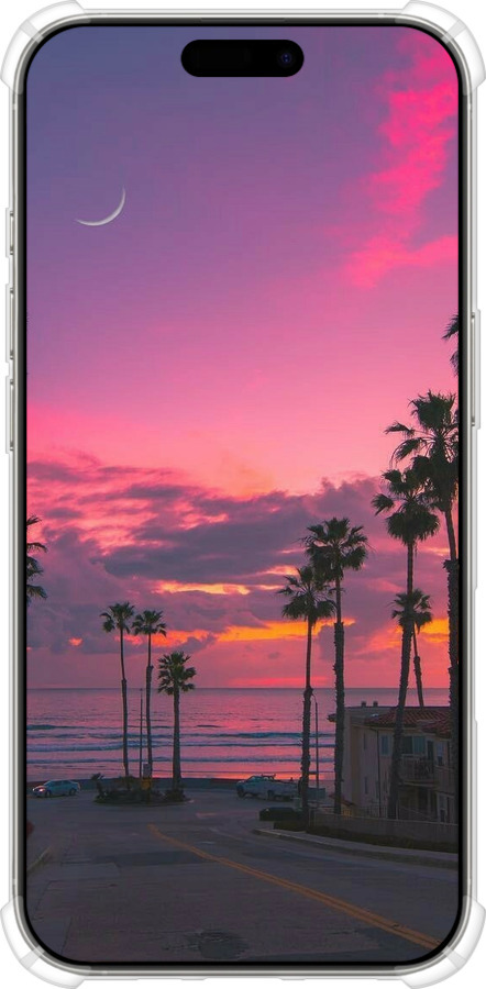 Силикон с усиленными углами чехол Пальмы для Apple iPhone 16 Pro - 5873sp-3708 изображение 