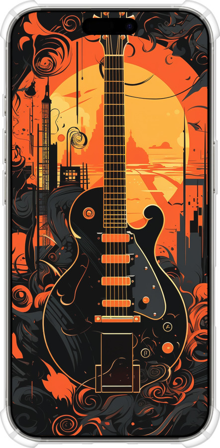 Силіконовий протиударний с посиленими кутами чехол Гитара для Apple iPhone 16 Pro - 5957sp-3708 изображение 