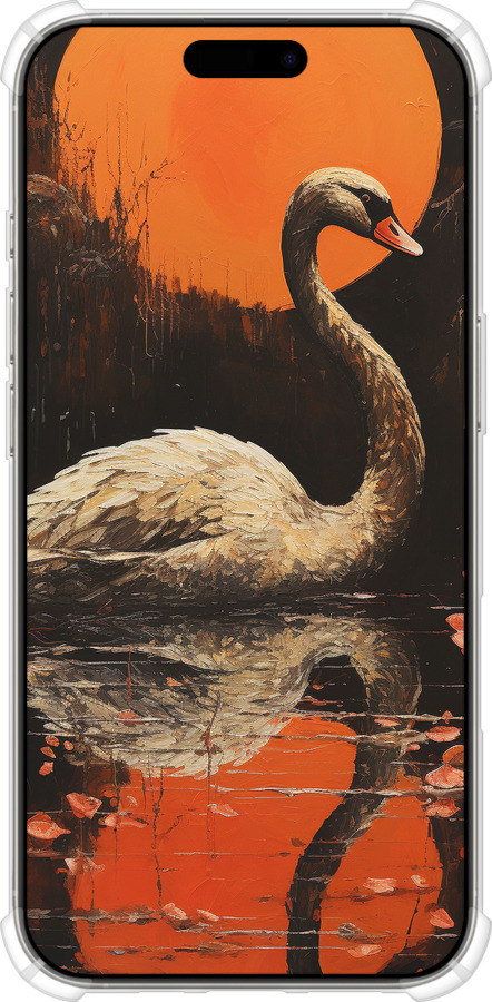 Силіконовий протиударний с посиленими кутами чехол Лебідь для Apple iPhone 16 Pro - 5964sp-3708 изображение 