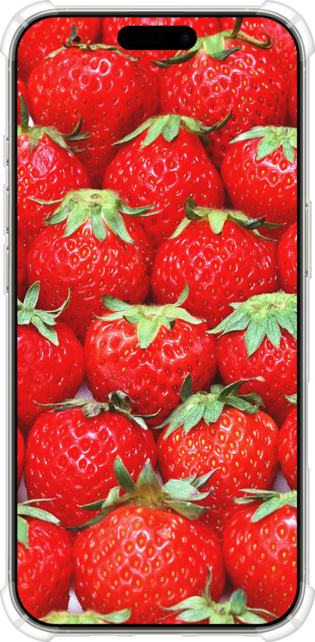 Силіконовий протиударний с посиленими кутами чехол Полуниця для Apple iPhone 16 Pro - 6020sp-3708 изображение 