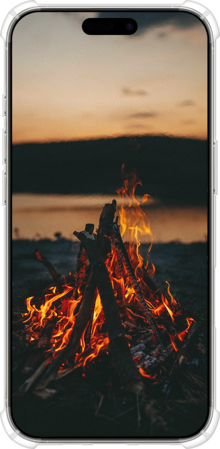 Силикон с усиленными углами чехол Огонь для Apple iPhone 16 Pro - 6021sp-3708 изображение 