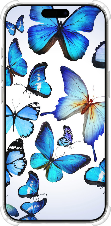 Силикон с усиленными углами чехол Бабочки для Apple iPhone 16 Pro - 6023sp-3708 изображение 