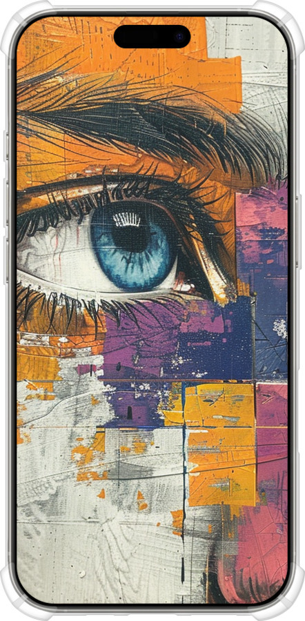 Силикон с усиленными углами чехол Цветная фреска для Apple iPhone 16 Pro - 6032sp-3708 изображение 