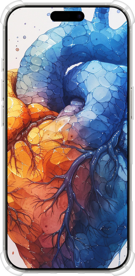 Силикон с усиленными углами чехол Арт-сердце для Apple iPhone 16 Pro - 6034sp-3708 изображение 