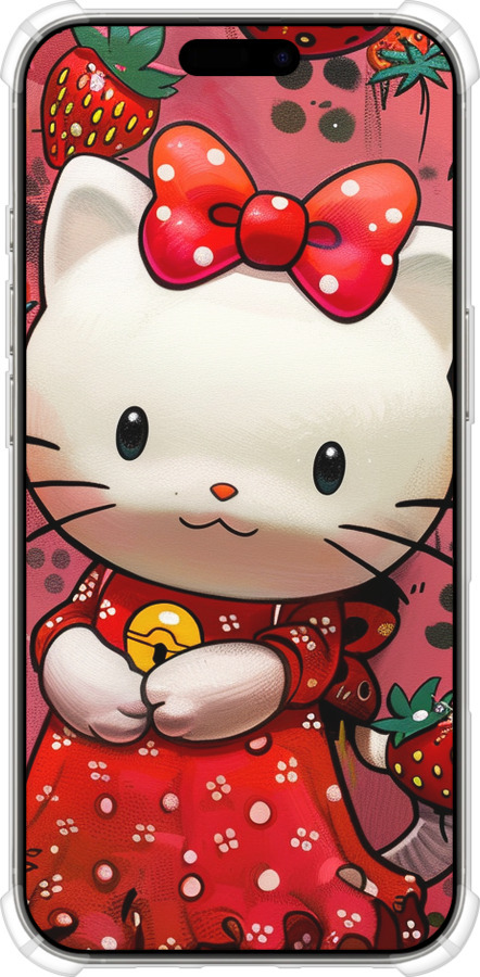 Силикон с усиленными углами чехол hello kitty1 для Apple iPhone 16 Pro - 6036sp-3708 изображение 