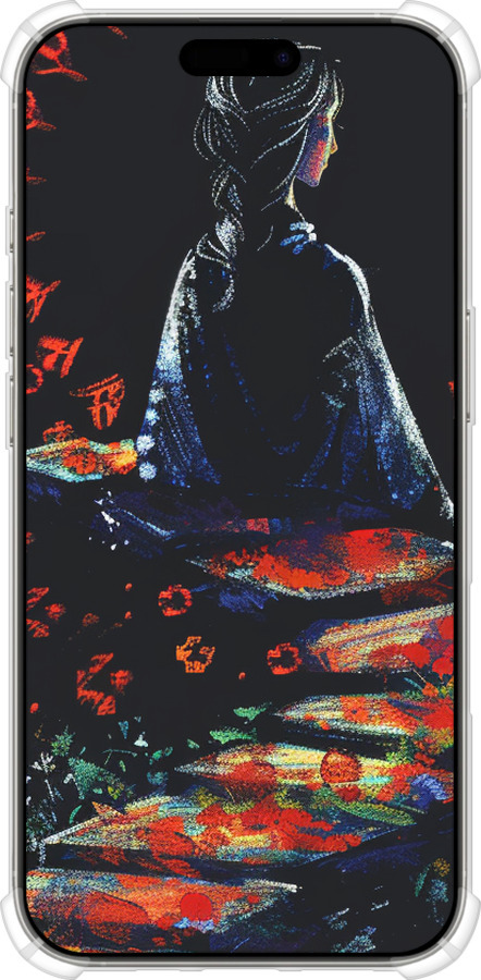 Силикон с усиленными углами чехол Мечтательная девушка для Apple iPhone 16 Pro - 6042sp-3708 изображение 