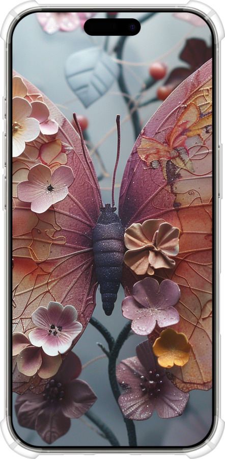 Силикон с усиленными углами чехол Fairy Butterfly для Apple iPhone 16 Pro - 6048sp-3708 изображение 
