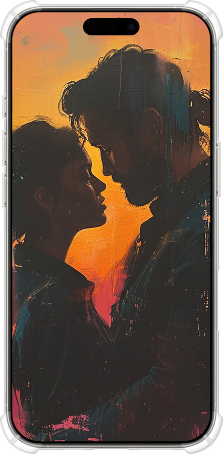 Силіконовий протиударний с посиленими кутами чехол Кохання на полотні для Apple iPhone 16 Pro - 6067sp-3708 изображение 