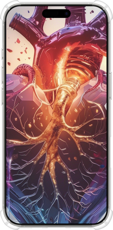 Силикон с усиленными углами чехол Crystal Heart для Apple iPhone 16 Pro - 6070sp-3708 изображение 