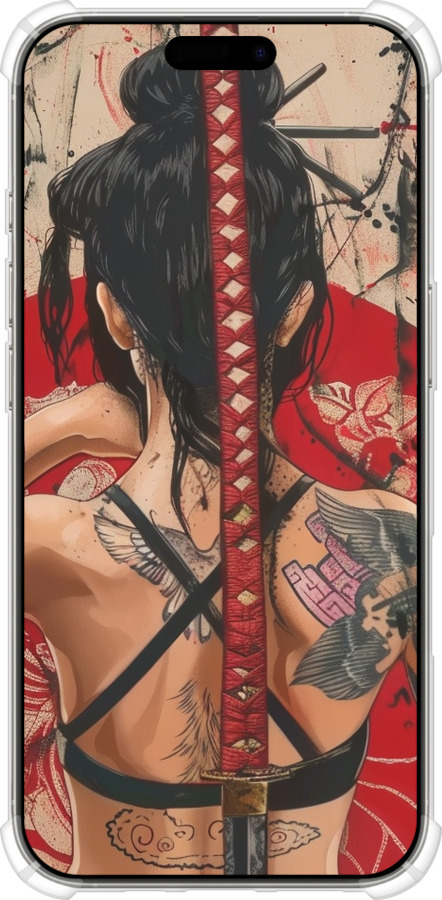 Силикон с усиленными углами чехол Тайна катаны для Apple iPhone 16 Pro - 6074sp-3708 изображение 