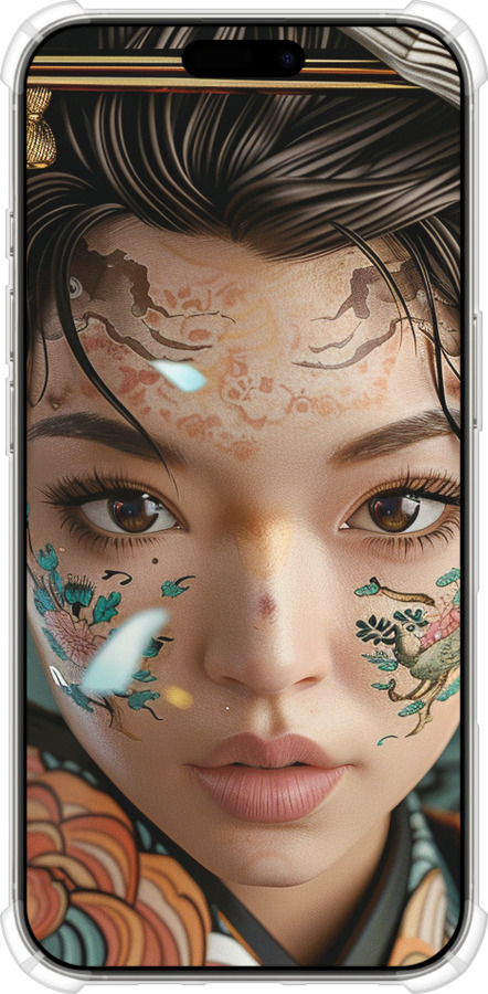 Силикон с усиленными углами чехол Взгляд души самурая для Apple iPhone 16 Pro - 6076sp-3708 изображение 