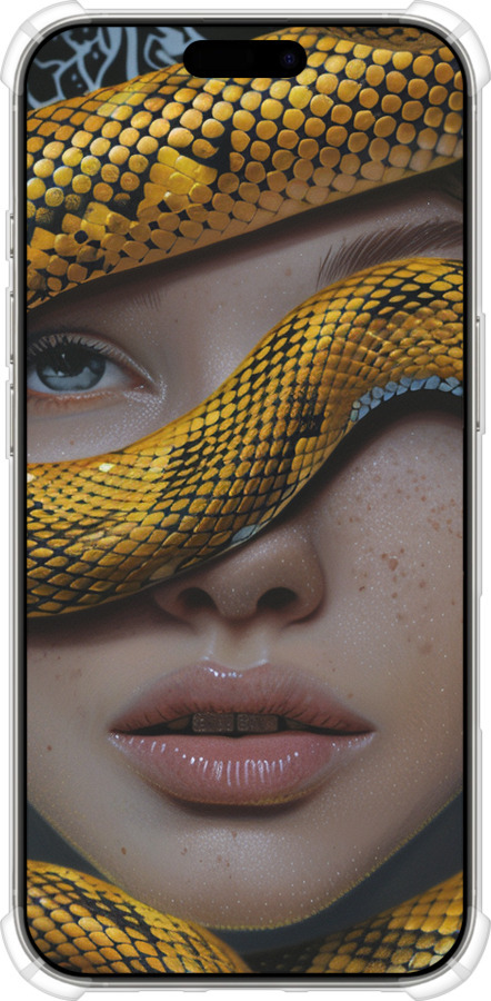 Силикон с усиленными углами чехол Объятия змеи для Apple iPhone 16 Pro - 6081sp-3708 изображение 