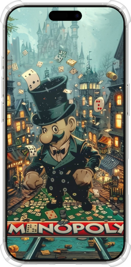 Силикон с усиленными углами чехол Сказочный Monopoly для Apple iPhone 16 Pro - 6086sp-3708 изображение 