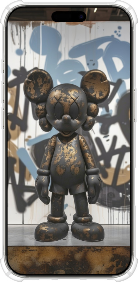 Силикон с усиленными углами чехол Bronze kaws v2 для Apple iPhone 16 Pro - 6098sp-3708 изображение 