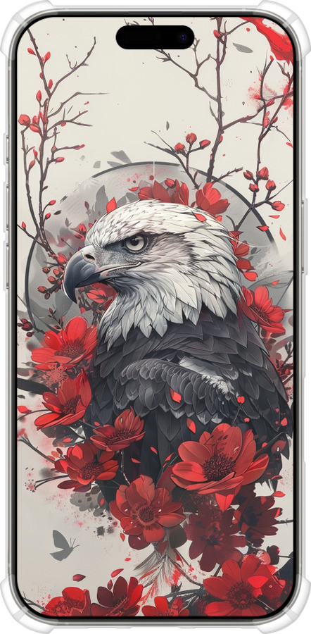 Силикон с усиленными углами чехол Рубиновый орел для Apple iPhone 16 Pro - 6103sp-3708 изображение 