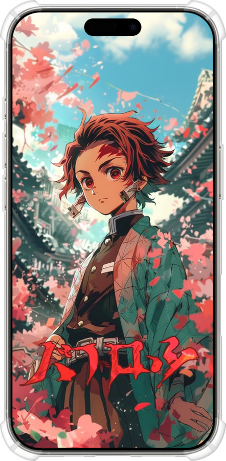 Силіконовий протиударний с посиленими кутами чехол Tanjiro Kamado для Apple iPhone 16 Pro - 6132sp-3708 изображение 