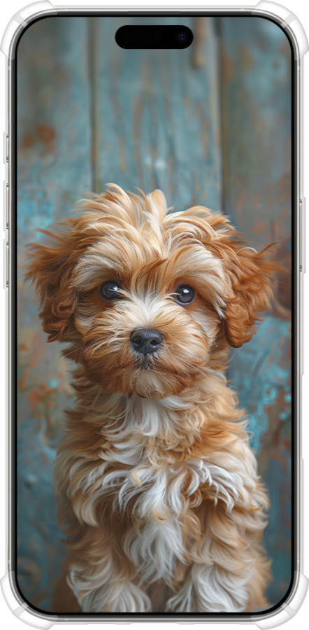 Силикон с усиленными углами чехол Щенок мальтипу для Apple iPhone 16 Pro - 6157sp-3708 изображение 