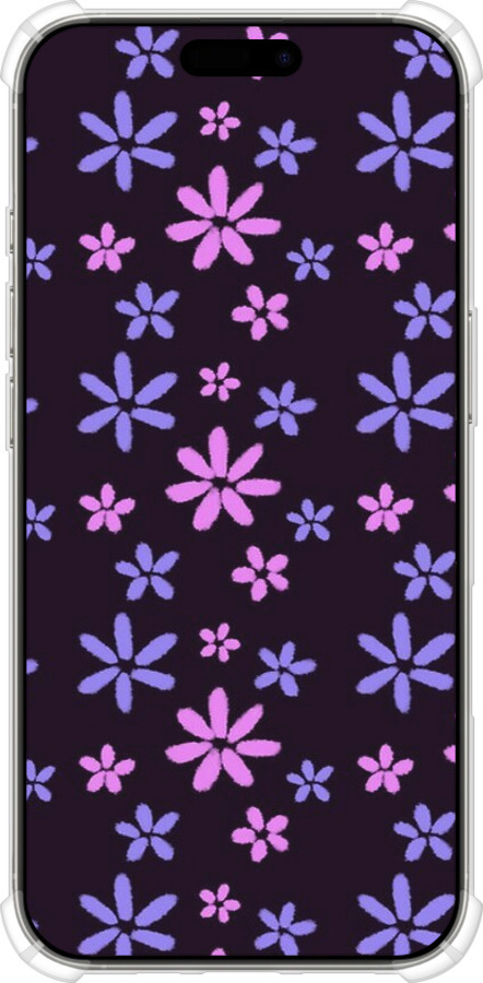 Силикон с усиленными углами чехол с  цветами для Apple iPhone 16 Pro - 6258sp-3708 изображение 